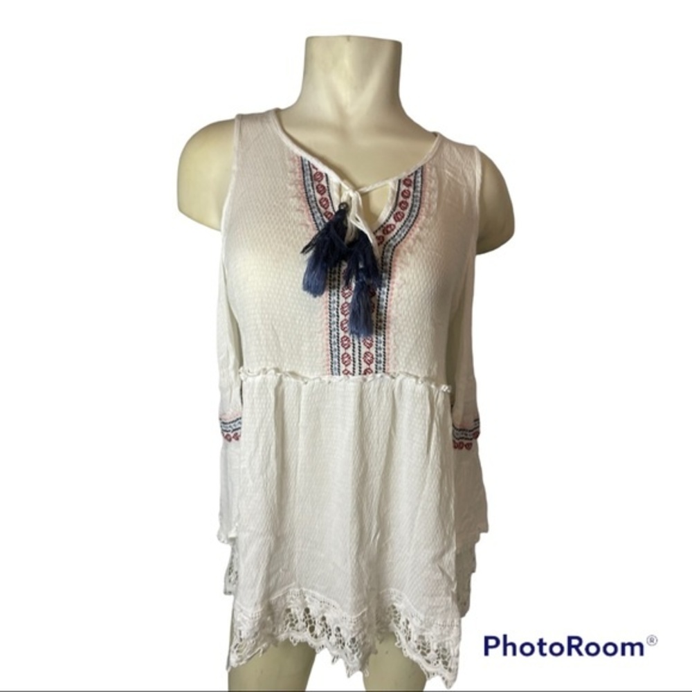 Knox Rose Women's Boho Cold Shoulder Shirt Size M
